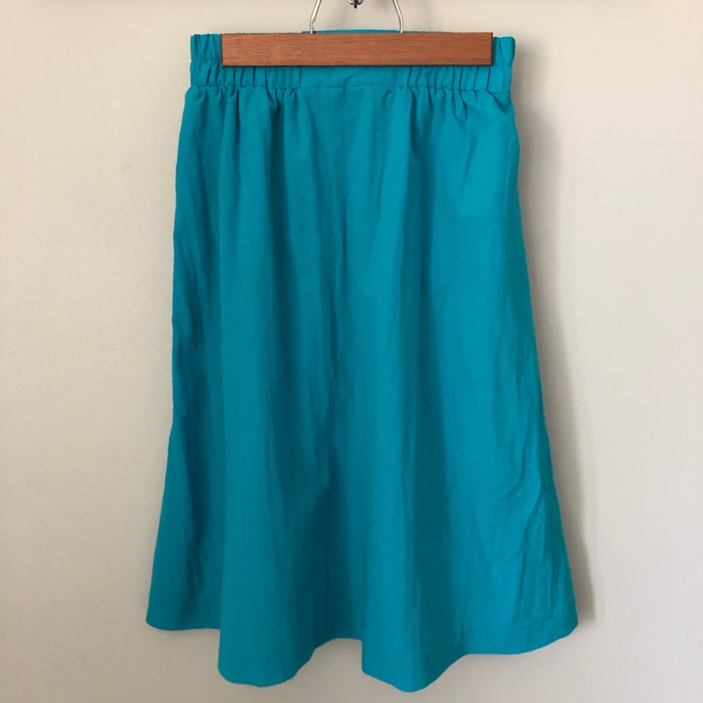 Vintage, Turquoise Blue, High-waisted A-line skirt